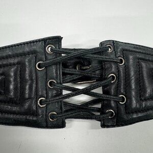 InWear Black Lace-Up Corset Belt